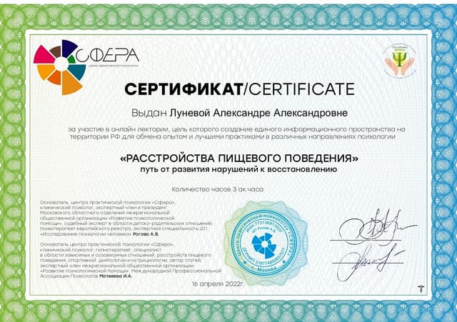 Лунева Александра Александровна